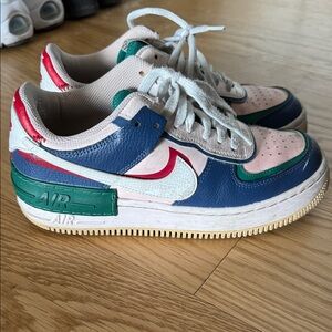 Nike Women's Sneakers in Blue, Green, Red, and White